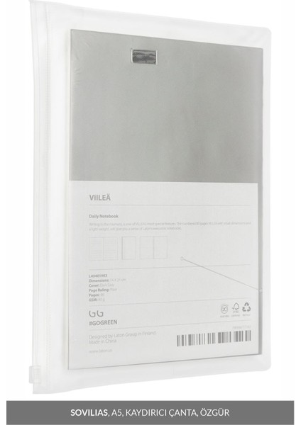 Vııleä Gri, A5, Not Defteri, Premıum Termo Deri Yumuşak Kapak, Pvc Çanta, Pvc Yapıştırıcı Cep, 96 Sayfa modelleri