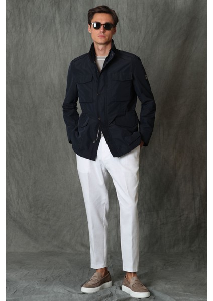Leo Smart Erkek Chino Pantolon Tailored Fit Beyaz