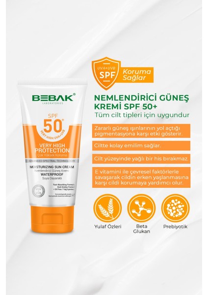 Nemlendirici Güneş Kremi 50 Spf 75 ml Tüp