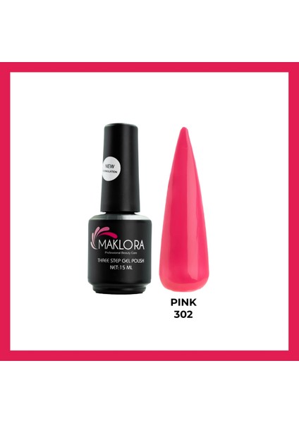 Three Step Gel Polish Kalıcı Oje 15 ml | 302 Pink