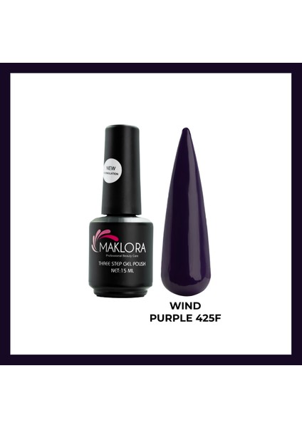 Three Step Gel Polish Kalıcı Oje 15 ml | 425F Wind Purple