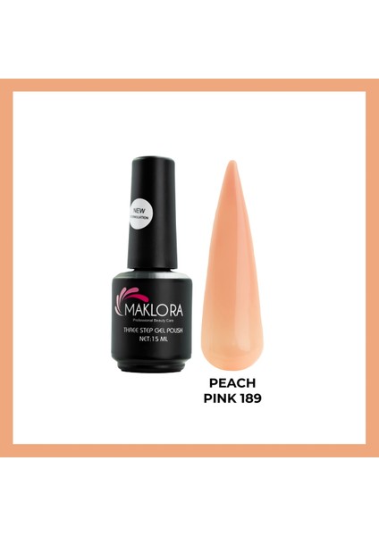 Three Step Gel Polish Kalıcı Oje 15 ml | 189 Peach Pink
