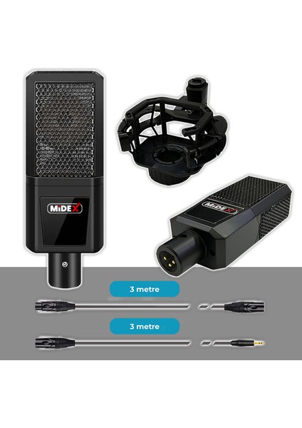 Superior Pack-1 Stüdyo Kayıt Ekipmanları GLX-800 Ses Kartı MX-2020 Stüdyo Mikrofon