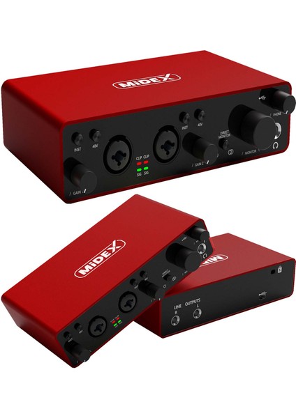 Superior Pack-1 Stüdyo Kayıt Ekipmanları GLX-800 Ses Kartı MX-2020 Stüdyo Mikrofon