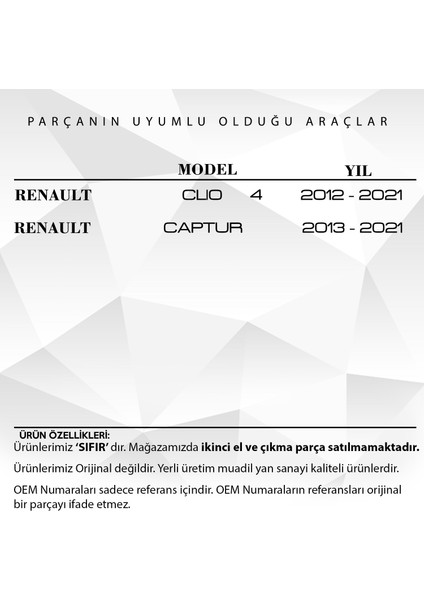 Renault Clio 4, Captur Için Ayna Sinyal Lambası-Sağ Sol Set