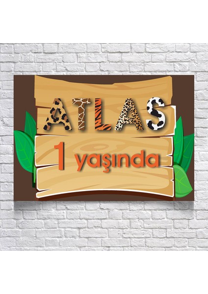 Safari Temalı Doğum Günü AFIŞI35 x 50 cm