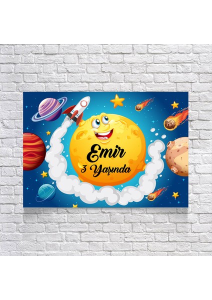 Uzay Temalı Doğum Günü AFIŞI35 x 50 cm