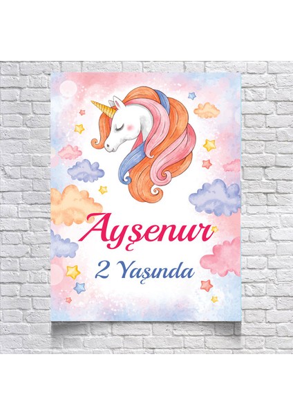 Unicorn Temalı Doğum Günü AFIŞI35 x 50 cm