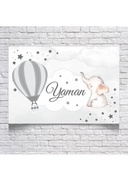 Balon ve Fil Temalı Doğum Günü AFIŞI35 x 50 cm