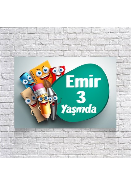 Defter Kalem Temalı Doğum Günü AFIŞI35 x 50 cm