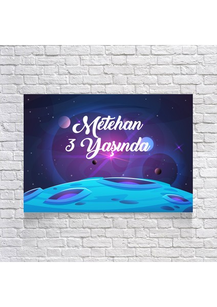 Uzay Temalı Doğum Günü AFIŞI35 x 50 cm