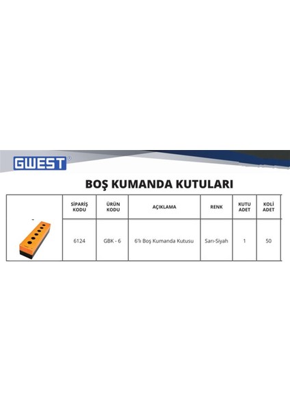Gbk-6 6 Lı Boş Kumanda Kutusu