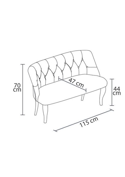 Gadahome Klasik Ikili Balkon Ofis ve Cafe Çay Koltuğu (Ceviz Ayaklı)