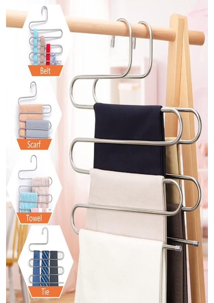 Snake 5 Kat Katlı Banyo Askısı Pantolon Eşarp Şal Askısı 5 Katlı Pantolon Eşarp Askısı 5 Katlı Askı modelleri