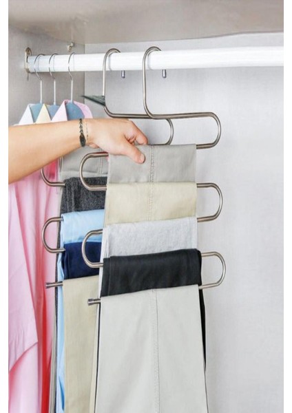 Snake 5 Kat Katlı Banyo Askısı Pantolon Eşarp Şal Askısı 5 Katlı Pantolon Eşarp Askısı 5 Katlı Askı fırsatları