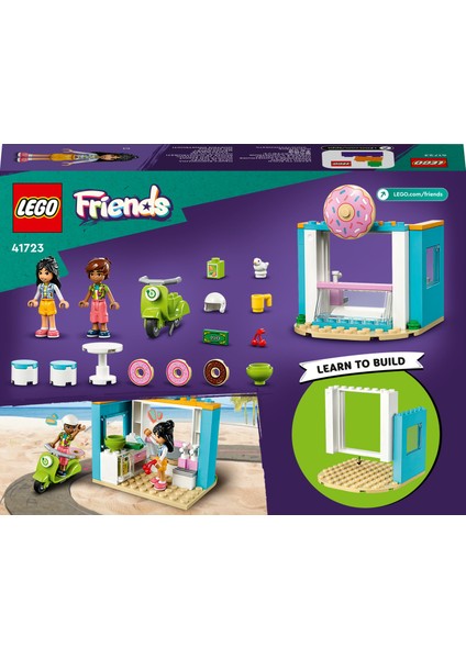 Friends Donut Dükkanı 41723 - 4 Yaş ve Üzeri Çocuklar Için Liann ve Leo Mini Bebekleri Içeren Oyuncak Yapım Seti (63 Parça)