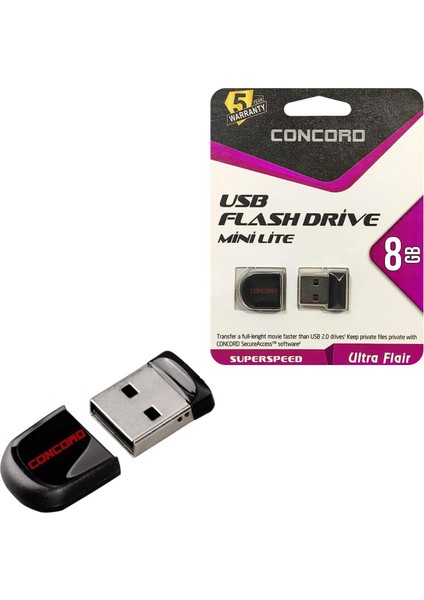 USB Flash Bellek 8gb Mini Lite Concord C-Uml8