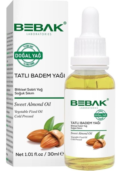 Soğuk Sıkım %100 Doğal Tatlı Badem Yağı 30 ml