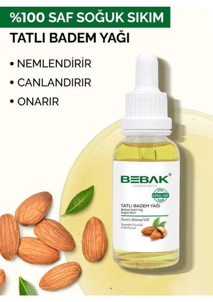 Soğuk Sıkım %100 Doğal Tatlı Badem Yağı 30 ml