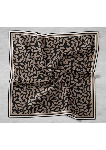 Silk Home Ipek Eşarp Twill Siyah Vizon