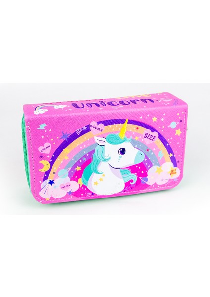 Kalem Kutusu Unıcorn Dream Like Orginazer Üç Bölmeli (Kalemlik Pembe)