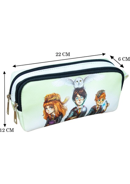 Kalem Kutusu Anime-Manga Harry Potter Temalı Iki Bölmeli Vegan Deri (Çift Gözlü Kalemlik) fırsatları