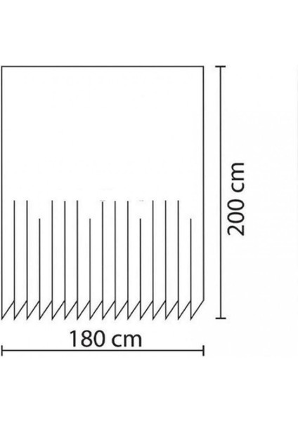 Banyo Duş Perdesi 6303 180 x 200 Perde Borusu Askı Aparatı 120 x 200 cm