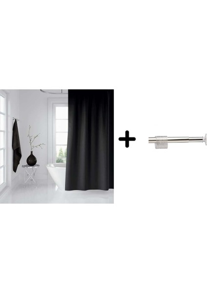 Banyo Duş Perdesi 0010 180 x 200 Perde Borusu Askı Aparatı 120 x 200 cm