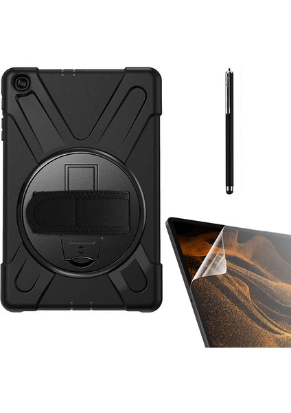Apple iPad Mini 2 3 Kılıf Defender Tablet Tank Koruma Standlı DF11 + Nano + Kalem Siyah
