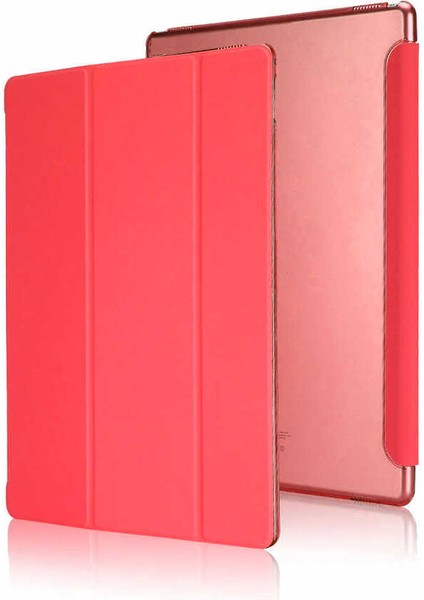 Apple iPad Pro 12.9 2022 M2 Kılıf Smart Cover Kapaklı Standlı Uyku Modlu Sm3 Kırmızı