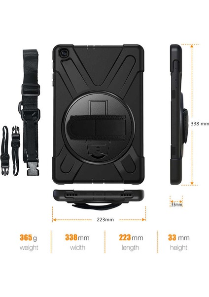 Apple iPad Mini 1 Kılıf Defender Tablet Tank Koruma Standlı DF11 + Nano + Kalem Siyah