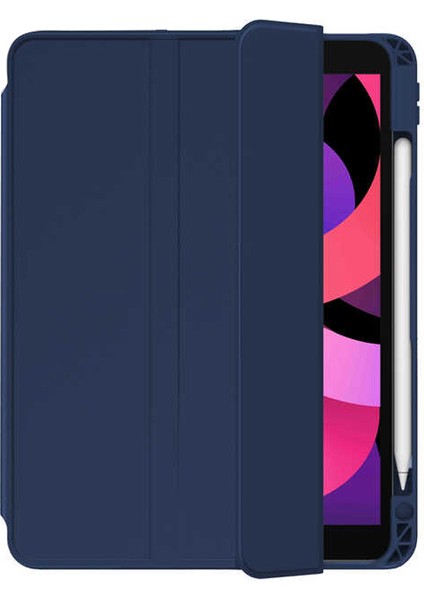 Case Street Apple iPad 10.2 8.nesil Kılıf Kalem Bölmeli Arkası Şeffaf Standlı Nt1 Lacivert