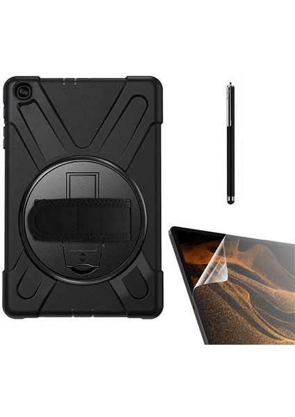 Case Street Apple iPad Pro 10.5 7.nesil Kılıf Defender Tablet Tank Koruma Standlı DF22 + Nano + Kalem Siyah