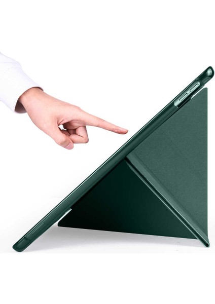 Apple iPad 10.2 8.nesil Kılıf Standlı Katlanabilir Pu Silikon Tf1 Mor