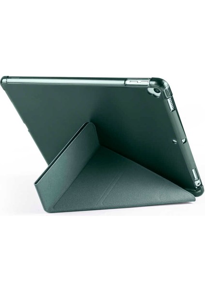 Apple iPad 10.2 8.nesil Kılıf Standlı Katlanabilir Pu Silikon Tf1 Mor