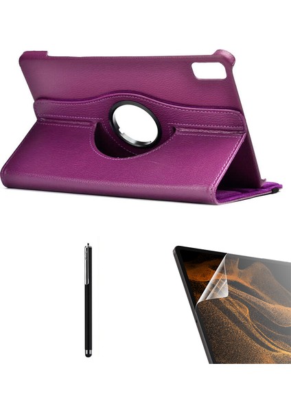 Huawei Matepad 10.4 Kılıf Kapaklı Standlı 360 Dönebilen Koruma DN22 + Nano + Kalem Mor