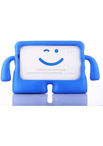 Apple iPad Mini 2 3 Kılıf Çocuklar Için Tutacaklı Silikon Ib1 Mavi