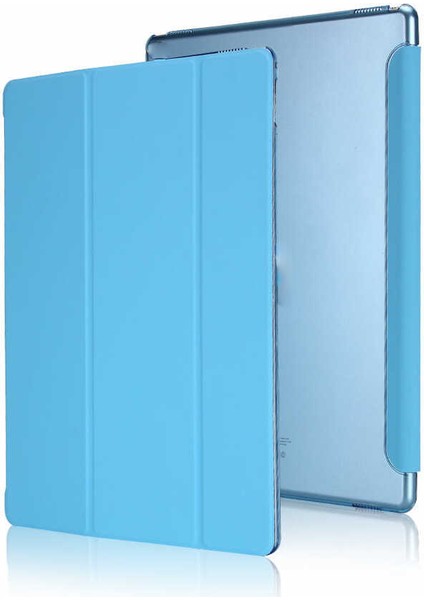 Apple iPad 6 Air 2 Kılıf Smart Cover Kapaklı Standlı Uyku Modlu Sm1 Mavi