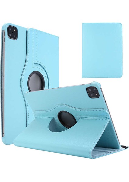 Case Street Apple iPad Air 10.9 2020 4.nesil Kılıf Kapaklı Standlı 360 Dönebilen Koruma Dn2 Mavi