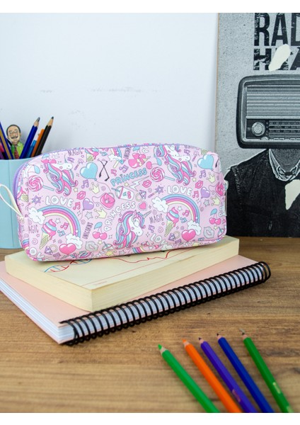 Kalem Kutusu Prenses Unicorn Iki Bölmeli Vegan Deri (Çift Gözlü Kalemlik) fiyatları