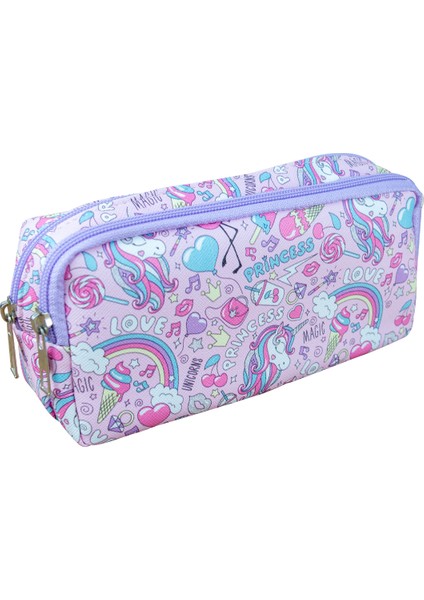 Kalem Kutusu Prenses Unicorn Iki Bölmeli Vegan Deri (Çift Gözlü Kalemlik) modelleri