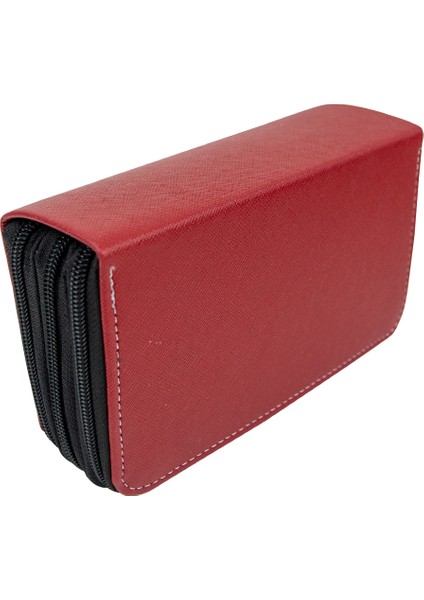Kalem Kutusu Bordo Orginazer Üç Bölmeli Vegan Deri (Kalemlik) fiyatları