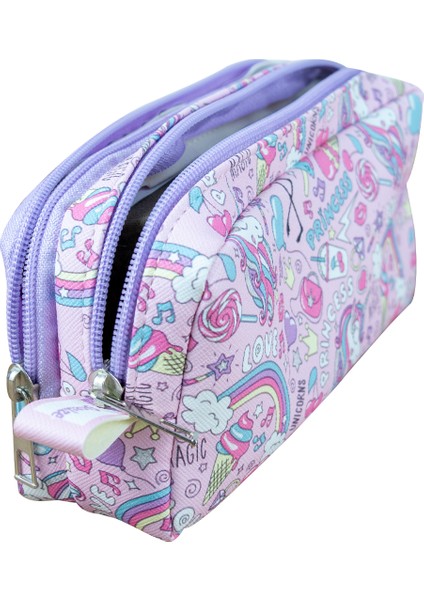 Kalem Kutusu Prenses Unicorn Iki Bölmeli Vegan Deri (Çift Gözlü Kalemlik) fırsatları