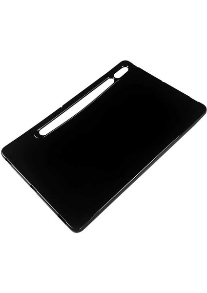 Samsung Galaxy Tab S7 SM-T870 Uyumlu Kılıf Silikon Arkası Buzlu Lüx Koruma S2 Siyah