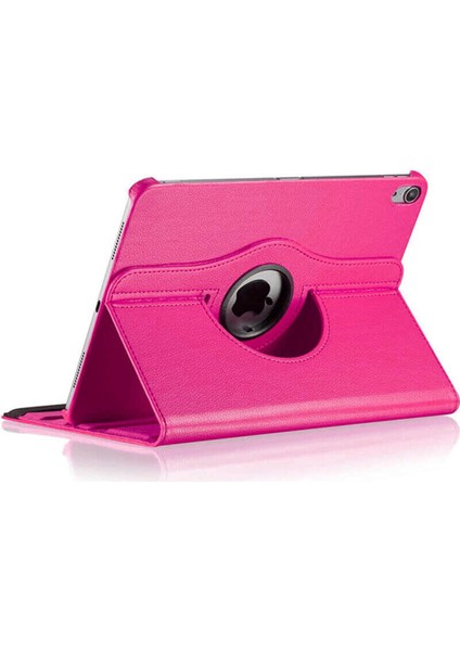 Apple iPad Pro 12.9 2018 3.nesil Kılıf Kapaklı Standlı 360 Dönebilen Koruma Dn3 Pembe Koyu