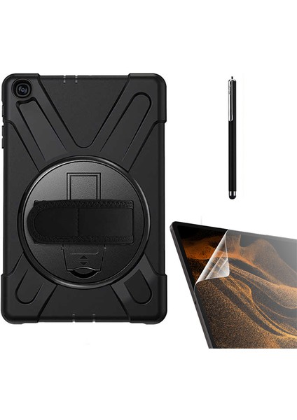 Apple iPad 2 3 4 Uyumlu Kılıf Defender Tablet Tank Koruma Standlı DF11 + Nano + Kalem Siyah