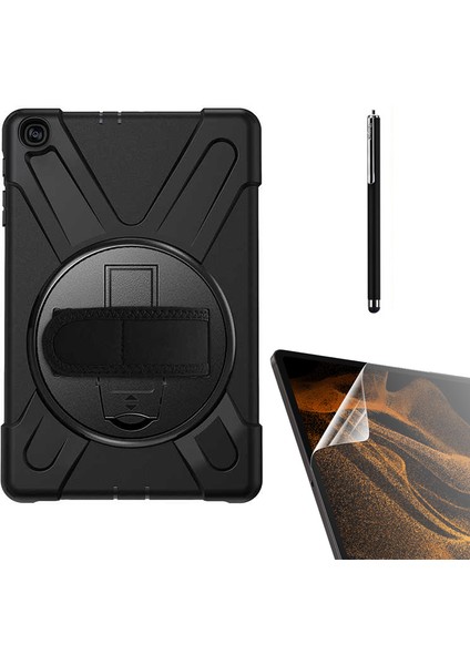 Apple iPad Mini 4 Uyumlu Kılıf Defender Tablet Tank Koruma Standlı DF11 + Nano + Kalem Siyah
