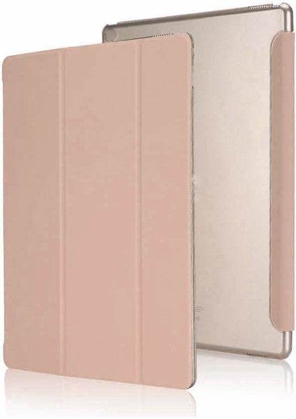 Apple iPad 6 Air 2 Uyumlu Kılıf Smart Cover Kapaklı Standlı Uyku Modlu Sm1 Bronz