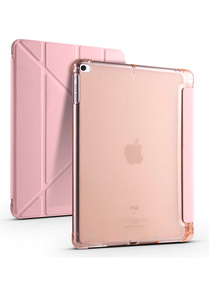 Apple iPad 10.2 2021 9.nesil Uyumlu Kılıf Standlı Katlanabilir Pu Silikon Tf1 Bronz