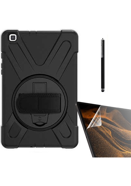 Samsung Galaxy Tab A8 2019 T290 Kılıf Defender Tablet Tank Koruma Standlı DF11 + Nano + Kalem Siyah
